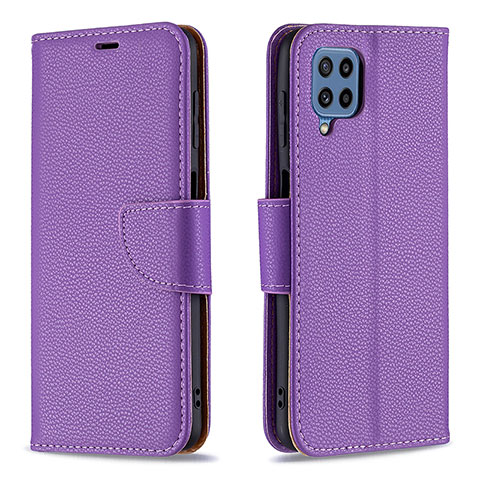 Custodia Portafoglio In Pelle Cover con Supporto B06F per Samsung Galaxy M32 4G Viola