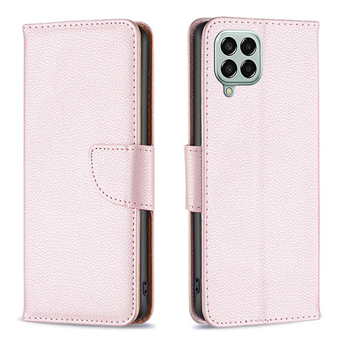 Custodia Portafoglio In Pelle Cover con Supporto B06F per Samsung Galaxy M33 5G Oro Rosa