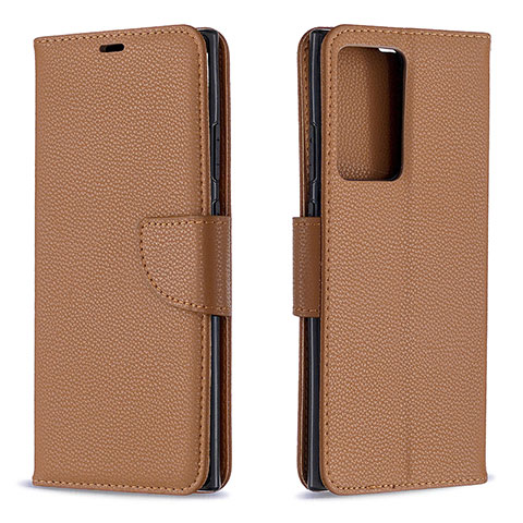 Custodia Portafoglio In Pelle Cover con Supporto B06F per Samsung Galaxy Note 20 Ultra 5G Marrone