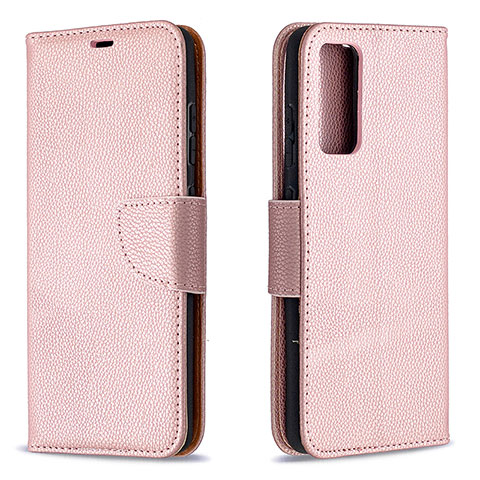 Custodia Portafoglio In Pelle Cover con Supporto B06F per Samsung Galaxy S20 FE 5G Oro Rosa