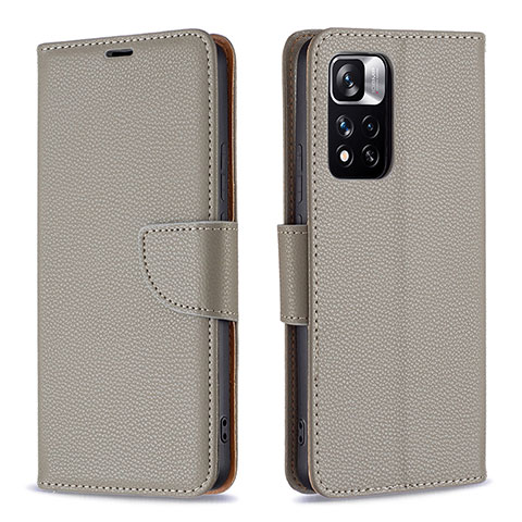 Custodia Portafoglio In Pelle Cover con Supporto B06F per Xiaomi Mi 11i 5G (2022) Grigio