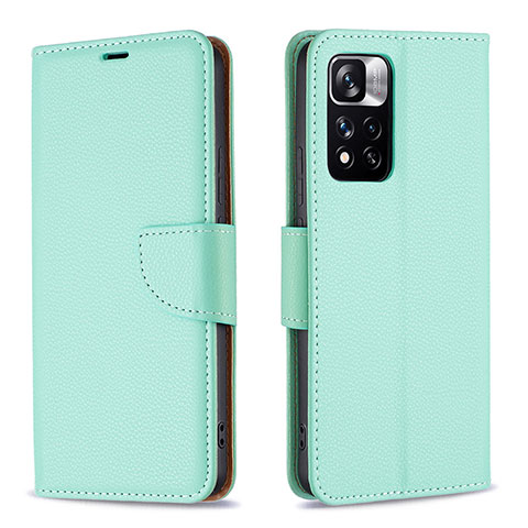 Custodia Portafoglio In Pelle Cover con Supporto B06F per Xiaomi Mi 11i 5G (2022) Verde