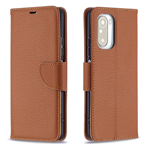 Custodia Portafoglio In Pelle Cover con Supporto B06F per Xiaomi Mi 11i 5G Marrone