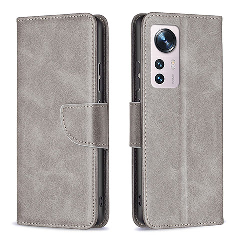 Custodia Portafoglio In Pelle Cover con Supporto B06F per Xiaomi Mi 12 Pro 5G Grigio