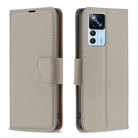 Custodia Portafoglio In Pelle Cover con Supporto B06F per Xiaomi Mi 12T 5G Grigio