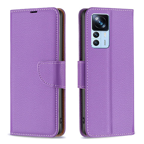 Custodia Portafoglio In Pelle Cover con Supporto B06F per Xiaomi Mi 12T 5G Viola