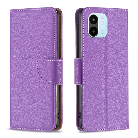 Custodia Portafoglio In Pelle Cover con Supporto B06F per Xiaomi Poco C50 Viola