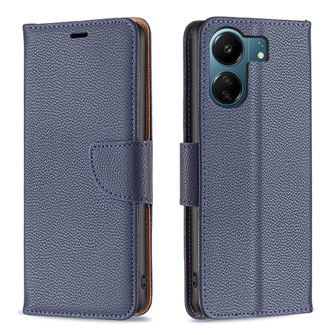 Custodia Portafoglio In Pelle Cover con Supporto B06F per Xiaomi Poco C65 Blu