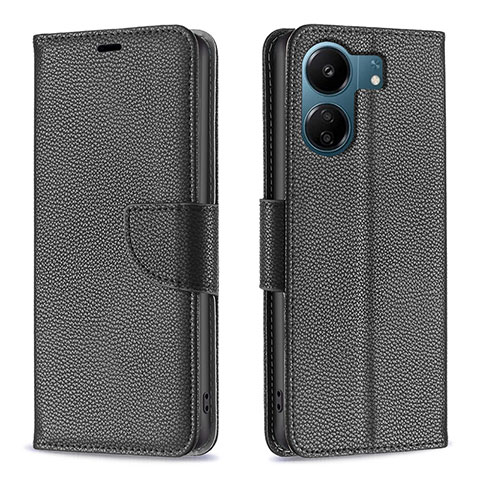 Custodia Portafoglio In Pelle Cover con Supporto B06F per Xiaomi Poco C65 Nero