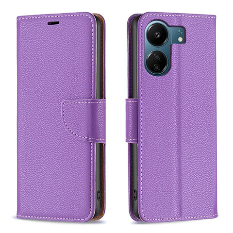 Custodia Portafoglio In Pelle Cover con Supporto B06F per Xiaomi Poco C65 Viola