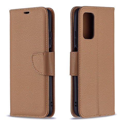 Custodia Portafoglio In Pelle Cover con Supporto B06F per Xiaomi Poco M3 Marrone