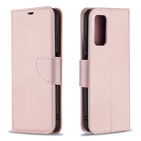 Custodia Portafoglio In Pelle Cover con Supporto B06F per Xiaomi Poco M3 Oro Rosa