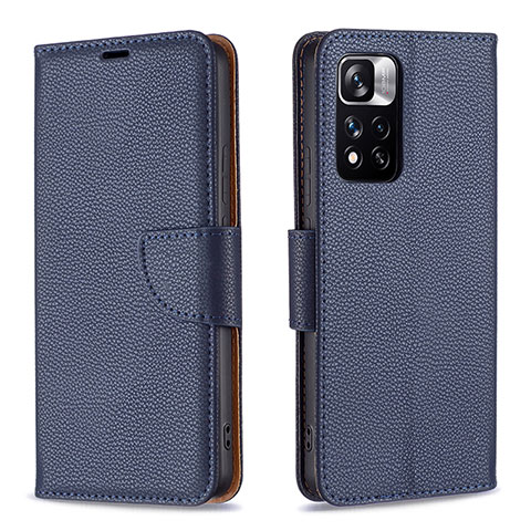 Custodia Portafoglio In Pelle Cover con Supporto B06F per Xiaomi Poco X4 NFC Blu