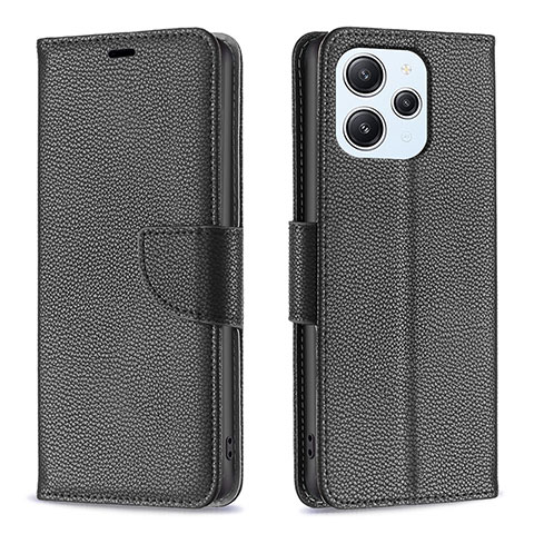 Custodia Portafoglio In Pelle Cover con Supporto B06F per Xiaomi Redmi 12 4G Nero