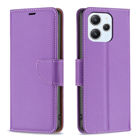 Custodia Portafoglio In Pelle Cover con Supporto B06F per Xiaomi Redmi 12 4G Viola