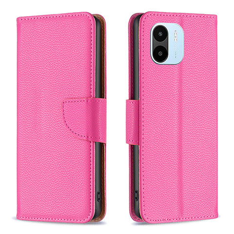 Custodia Portafoglio In Pelle Cover con Supporto B06F per Xiaomi Redmi A1 Rosa Caldo