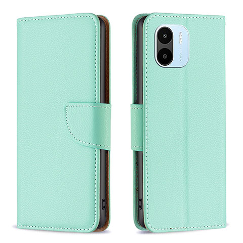 Custodia Portafoglio In Pelle Cover con Supporto B06F per Xiaomi Redmi A1 Verde