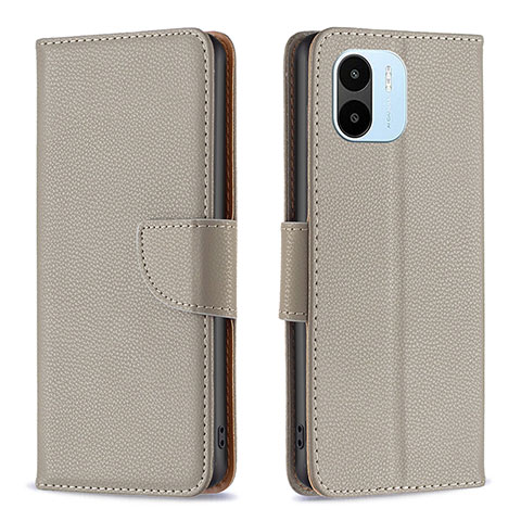 Custodia Portafoglio In Pelle Cover con Supporto B06F per Xiaomi Redmi A2 Plus Grigio