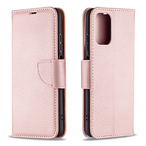 Custodia Portafoglio In Pelle Cover con Supporto B06F per Xiaomi Redmi Note 10 4G Oro Rosa