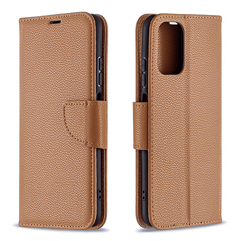 Custodia Portafoglio In Pelle Cover con Supporto B06F per Xiaomi Redmi Note 10S 4G Marrone