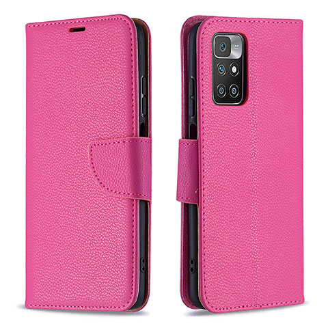 Custodia Portafoglio In Pelle Cover con Supporto B06F per Xiaomi Redmi Note 11 4G (2021) Rosa Caldo