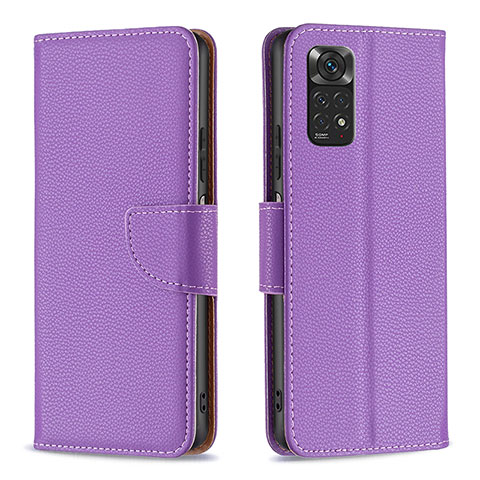 Custodia Portafoglio In Pelle Cover con Supporto B06F per Xiaomi Redmi Note 11 4G (2022) Viola