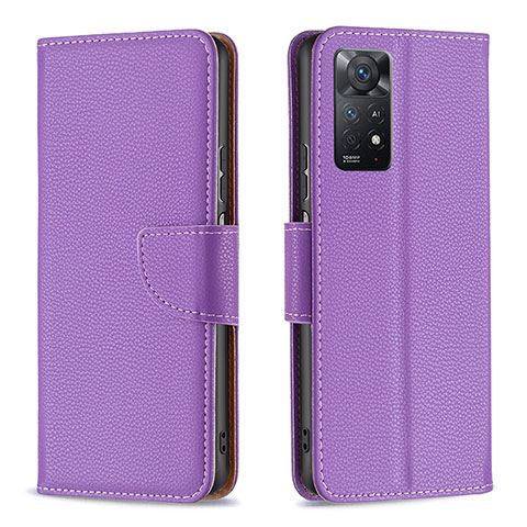 Custodia Portafoglio In Pelle Cover con Supporto B06F per Xiaomi Redmi Note 11 Pro 4G Viola