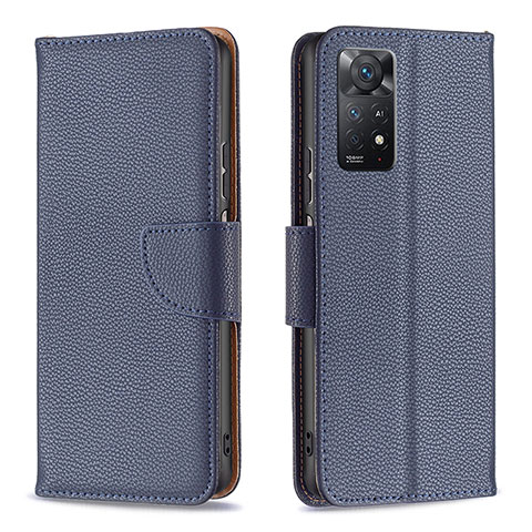 Custodia Portafoglio In Pelle Cover con Supporto B06F per Xiaomi Redmi Note 11 Pro 5G Blu