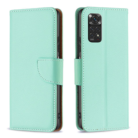 Custodia Portafoglio In Pelle Cover con Supporto B06F per Xiaomi Redmi Note 11S 4G Verde