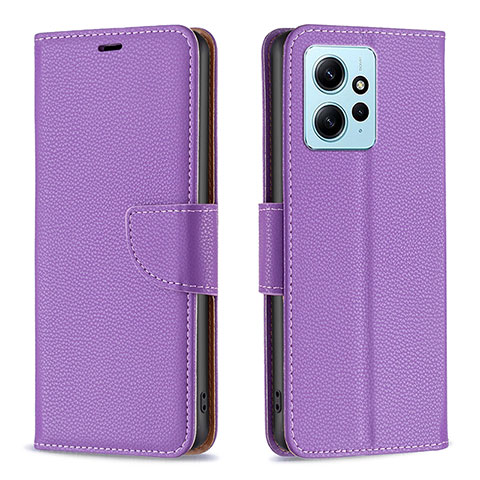 Custodia Portafoglio In Pelle Cover con Supporto B06F per Xiaomi Redmi Note 12 4G Viola