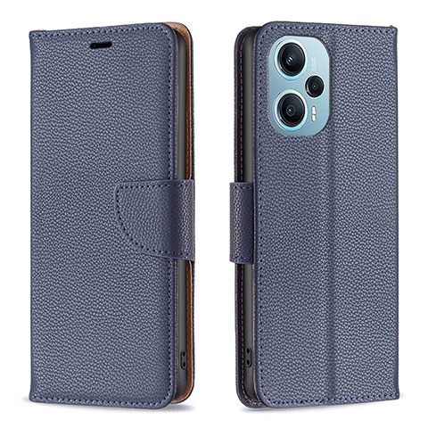 Custodia Portafoglio In Pelle Cover con Supporto B06F per Xiaomi Redmi Note 12 Turbo 5G Blu