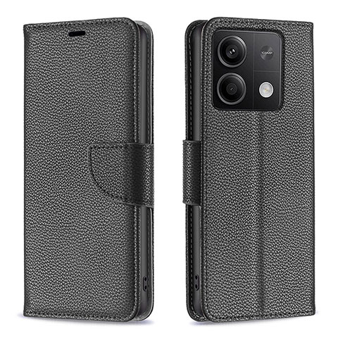 Custodia Portafoglio In Pelle Cover con Supporto B06F per Xiaomi Redmi Note 13 5G Nero