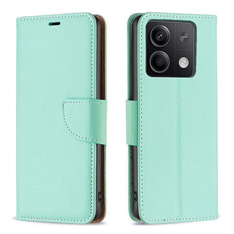 Custodia Portafoglio In Pelle Cover con Supporto B06F per Xiaomi Redmi Note 13 5G Verde