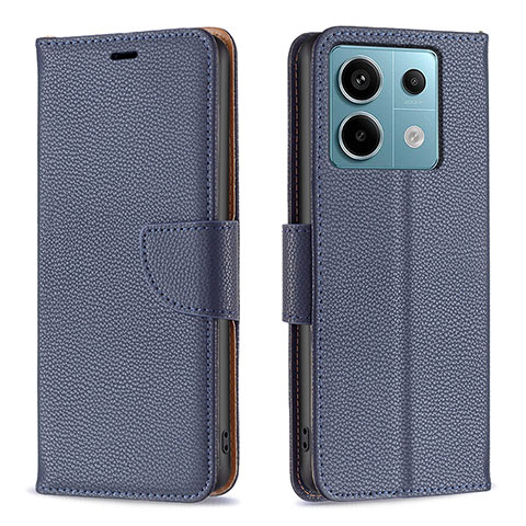 Custodia Portafoglio In Pelle Cover con Supporto B06F per Xiaomi Redmi Note 13 Pro 5G Blu