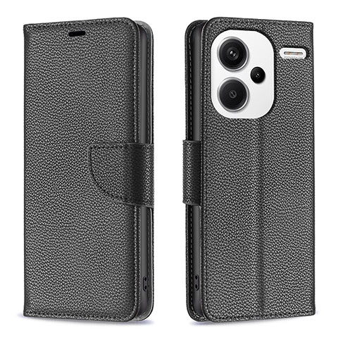 Custodia Portafoglio In Pelle Cover con Supporto B06F per Xiaomi Redmi Note 13 Pro+ Plus 5G Nero