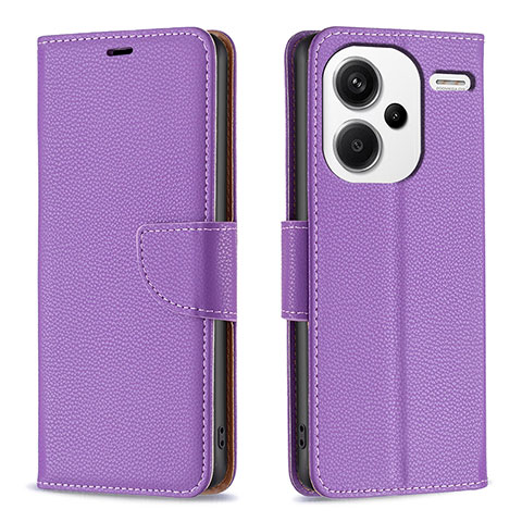 Custodia Portafoglio In Pelle Cover con Supporto B06F per Xiaomi Redmi Note 13 Pro+ Plus 5G Viola