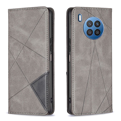 Custodia Portafoglio In Pelle Cover con Supporto B07F per Huawei Honor 50 Lite Grigio