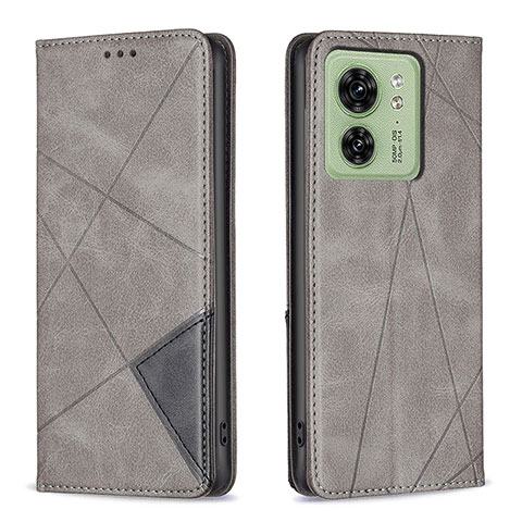 Custodia Portafoglio In Pelle Cover con Supporto B07F per Motorola Moto Edge 40 5G Grigio