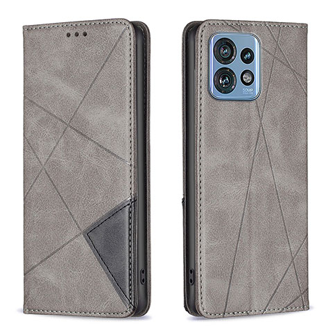 Custodia Portafoglio In Pelle Cover con Supporto B07F per Motorola Moto Edge Plus (2023) 5G Grigio