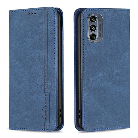 Custodia Portafoglio In Pelle Cover con Supporto B07F per Motorola Moto G62 5G Blu