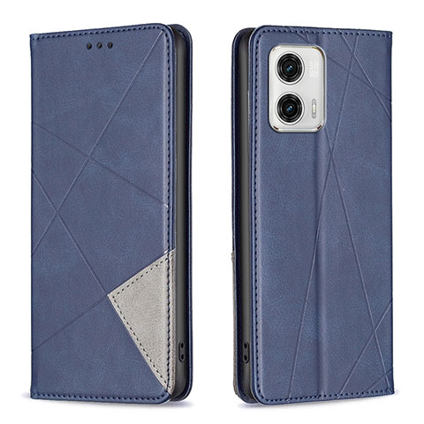 Custodia Portafoglio In Pelle Cover con Supporto B07F per Motorola Moto G73 5G Blu