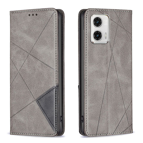 Custodia Portafoglio In Pelle Cover con Supporto B07F per Motorola Moto G73 5G Grigio