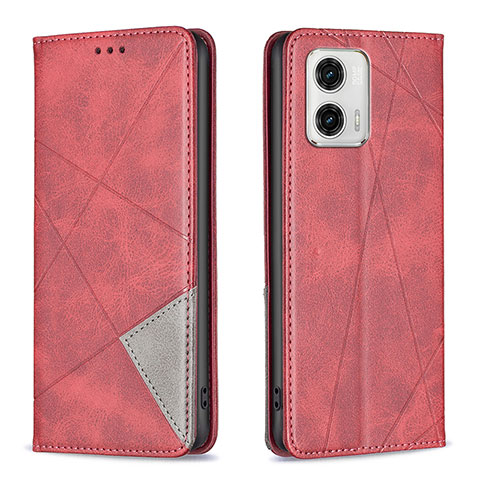 Custodia Portafoglio In Pelle Cover con Supporto B07F per Motorola Moto G73 5G Rosso