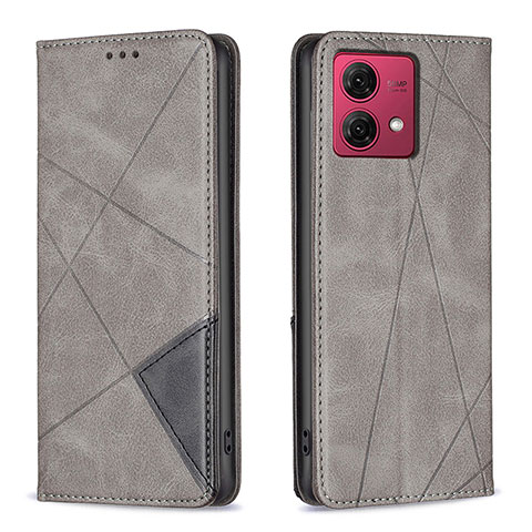 Custodia Portafoglio In Pelle Cover con Supporto B07F per Motorola Moto G84 5G Grigio