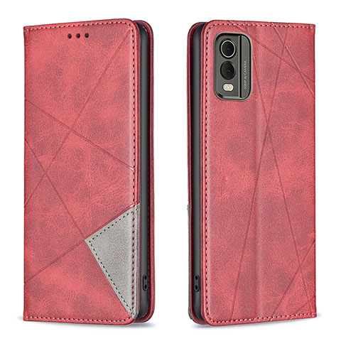 Custodia Portafoglio In Pelle Cover con Supporto B07F per Nokia C210 Rosso