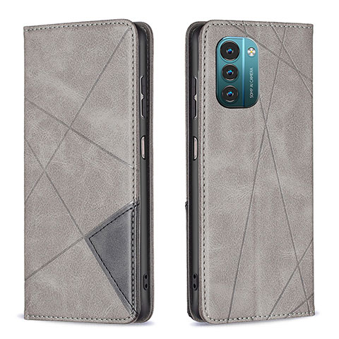 Custodia Portafoglio In Pelle Cover con Supporto B07F per Nokia G21 Grigio