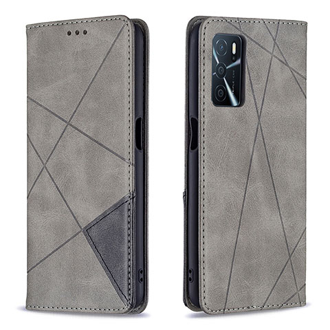 Custodia Portafoglio In Pelle Cover con Supporto B07F per Oppo A16 Grigio