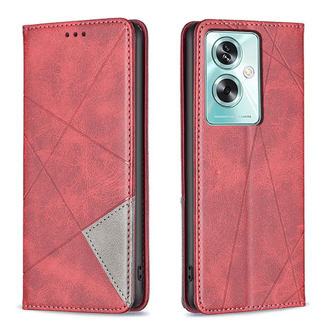 Custodia Portafoglio In Pelle Cover con Supporto B07F per Oppo A2 5G Rosso