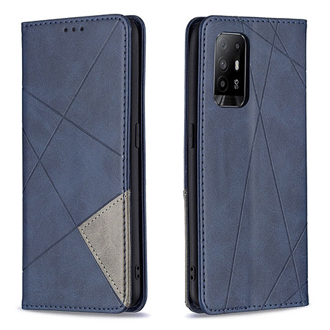 Custodia Portafoglio In Pelle Cover con Supporto B07F per Oppo A94 5G Blu