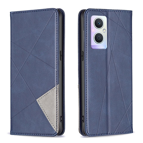 Custodia Portafoglio In Pelle Cover con Supporto B07F per Oppo A96 5G Blu